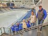 At the Air Force Rink. Aunika Nylander, Oliver Nylander, Ellis Olson, Joelle Olson, River Nylander, Brett Nylander, and Brent Olson. Submitted by Lisa Olson