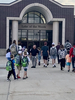 Superintendent Jeff Nelson welcomes students as they arrive for the first day of the 2023-2024 school year. Photo by Shawna Wendler