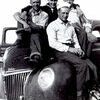 Paul Pedersen, Ervin Simson, Nels Pedersen and Clarence Schuh in 1942 on the hood of a 1939 Ford Deluxe Coupe.  Paul, Ervin, and Nels all served in the armed forces during WW II.   Paul received a Purple Heart for wounds suffered during action in Okinawa.  They all returned safely from war, and Paul went on to be an industrious and successful farmer in Williams. But tragically, Nels passed away unexpectedly six weeks after coming home.  Paul and Nels rest in peace in Graceton cemetery. (photo submitted by Juris Ozols)